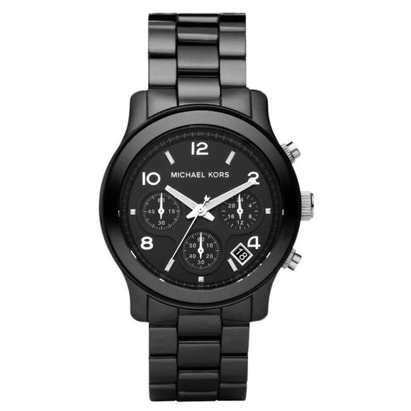 Michael Kors Runway Black Ceramic Dial Black Steel Strap Watch - MK5162 - Picture 1 of 13